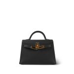 Mini Kelly Sellier Gris Graphite Veau Epsom Gold Plated U Stamp - Image 4