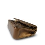 18C Bronze Chevron Calfskin Quilted Classic Flap Medium Aged Gold Hardware - Image 8