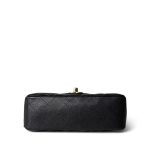 Black Caviar Quilted Mini Rectangular Flap Light Gold Hardware - Image 9