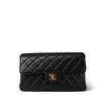 Black Lambskin Quilted Double Face Flap Gold Hardware - Image 4