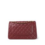 18C Dark Red Glittery Caviar Quilted Jumbo Classic Flap Aged Gold Hardware - Image 2