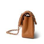 21A Caramel/Light Brown Caviar Quilted Classic Flap Small LGHW - Image 13