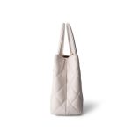 24P Shiny Aged Calfskin Quilted Nano Kelly Shopper White Antique Gold Hardware - Image 2