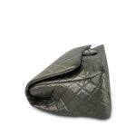 19B Dark Silver Calfskin Small XXL Travel Flap Bag - Image 9