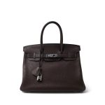 Birkin 30 Chocolate Clemence Palladium Plated [K] Stamp