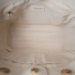 White Calfskin Quilted Embellished Deauville Tote Aged GHW - Image 10