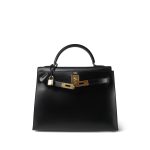Kelly Sellier 32 Black Box Calfskin Gold Plated C Square Stamp - Image 6