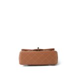 22S Caramel Lambskin Quilted Rectangular Flap Mini Light Gold Hardware - Image 5