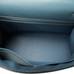 Kelly Sellier 28 Blue Jean Veau Epsom Palladium Plated E Square Stamp - Image 15