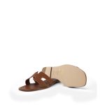 Hermès Box Calfskin Oran Sandals Gold Size 37.5 - Image 6