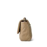 21S Beige Lambskin Quilted 19 Flap Small Mixed Hardware - Image 3