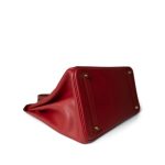 Birkin 35 Rouge Courchevel Gold Hardware (Z) Stamp - Image 6