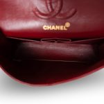 Vintage Red Lambskin Quilted Classic Flap Small Gold Hardware - Image 11