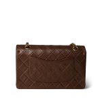 Vintage Brown Lambskin Quilted Classic Flap Bag Medium GHW - Image 2