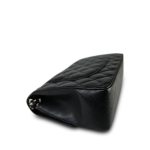 Black Caviar Quilted Jumbo Classic Flap Silver Hardware - Image 8