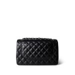 18B Black Caviar Quilted Jumbo Classic Flap SHW - Image 5