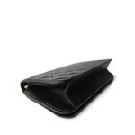 Black Lambskin Quilted Full Flap Bag Gold Hardware - Image 11