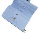 23P Sky Blue Caviar Quilted Classic Flap Small Light Gold Hardware - Image 12