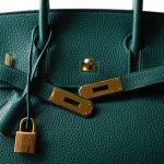 Birkin 30 Malachite Togo Gold Plated T Stamp - Image 7