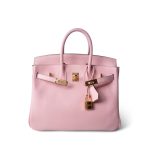 Birkin 25 Rose Sakura Swift Gold Plated X Stamp - Image 10