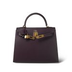 Kelly 28 Raisin Navy Epsom Gold Plated A Stamp HSS - Image 5