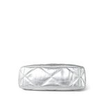 Metallic Silver Goatskin Quilted Medium/Large 19 Flap Mixed Hardware - Image 8