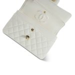 22S White Caviar Quilted Classic Flap Small LGHW - Image 13