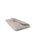 Ivory/Light Beige Caviar Quilted Classic Clutch Silver Hardware - Image 6