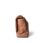 22S Caramel Quilted Large 19 Flap Mixed Hardware - Image 3