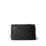 18S Charcoal Caviar Quilted Jumbo Classic Flap Light Gold Hardware - Image 3