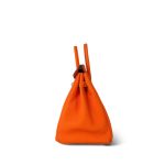 Birkin 25 Orange Minium Togo Palladium Plated B Stamp - Image 8