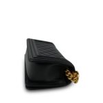 Black Boy Bag Lambskin Quilted Small Aged Gold Hardware - Image 6