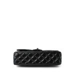 So Black Shiny Crumpled Calfskin Quilted Medium Classic Flap - Image 7