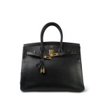 Birkin 35 Black Ardennes Gold Plated [G] Stamp - Image 3
