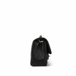 Black Lambskin Quilted Mini Rectangular Flap Light Gold Hardware - Image 6