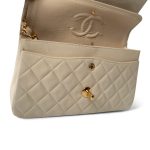 Ivory Lambskin Quilted Classic Flap Small GHW - Image 11