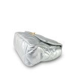 Metallic Silver Goatskin Quilted Medium/Large 19 Flap Mixed Hardware - Image 7