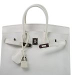 Birkin 25 White Epsom Palladium Plated [K] Stamp - Image 10