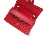 22P Red Caviar Quilted Medium Classic Flap Light Gold Hardware - Image 16