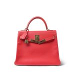 Kelly 28 Rose Jaipur Veau Epsom Leather Permabrass Hardware P Stamp - Image 7