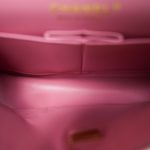 22A Pink Caviar Quilted Classic Flap Small Light Gold Hardware - Image 14