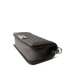 Grey Caviar Quilted Boy Bag Medium Silver Hardware - Image 8