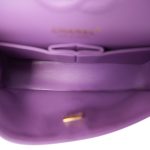 22S Purple Caviar Quilted Classic Flap Small Light Gold Hardware - Image 16
