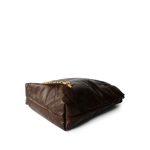 23A Brown Calfskin Quilted Mini 22 Bag Antique Gold Hardware - Image 6