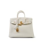 Birkin 25 Beton Veau Togo Gold Plated C Stamp - Image 7