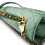 23P Light Green Caviar Quilted Coco Chain Handle Small Aged Gold Hardware - Image 14
