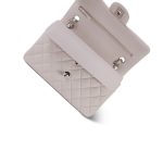 21B Lilac Lambskin Quilted Classic Flap Small Silver Hardware - Image 13