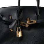 Birkin 25 Black Epsom Gold Plated R Square Stamp - Image 5