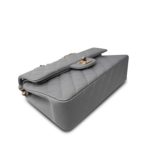 20c Grey Caviar Quilted Classic Flap Small Light Gold Hardware - Image 6