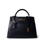 Kelly Sellier 28 Navy Box Calfskin Gold Plated (Z) Stamp